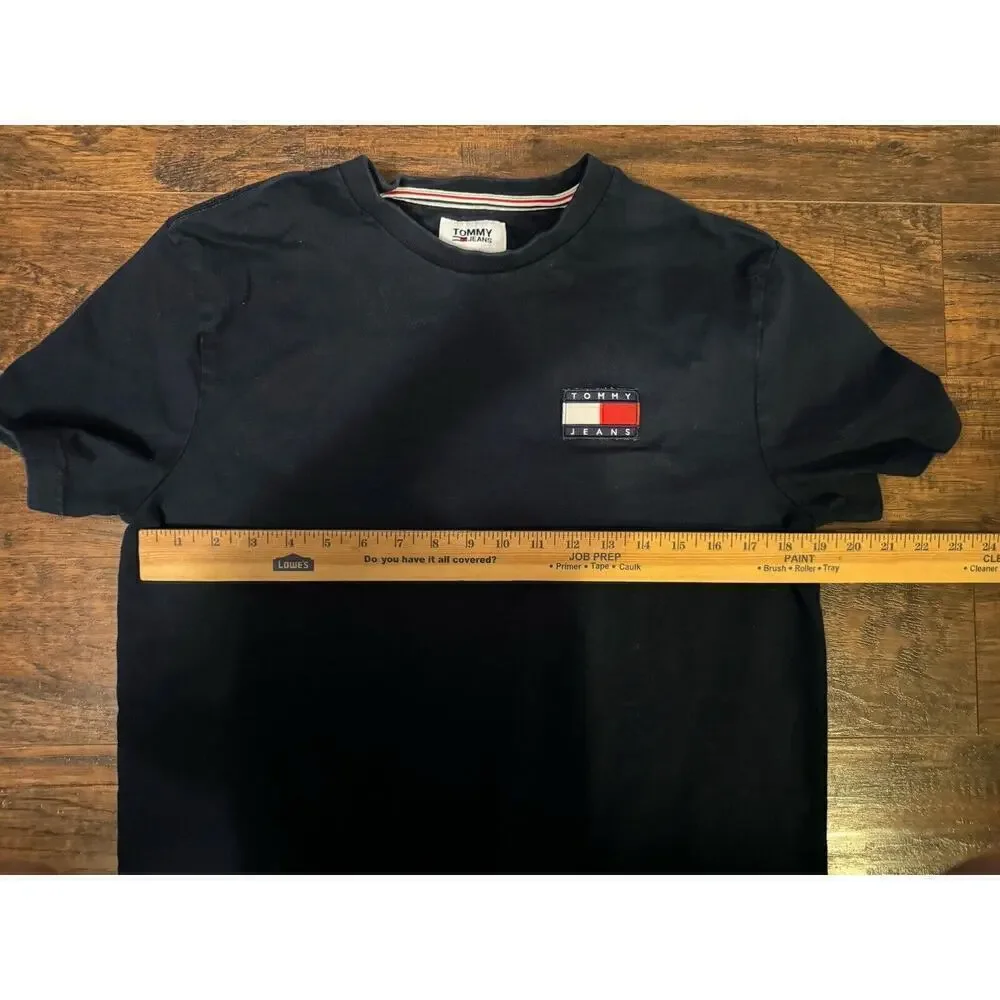 Tommy Jeans T-Shirt Blue Cotton Heavyweight Logo Sz: medium